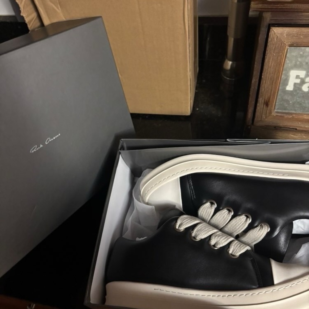 Rick Owens Black and White Men's Shoes